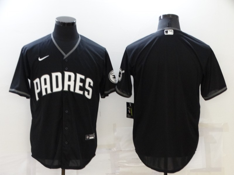 Men's San Diego Padres Black Official Blank Jersey